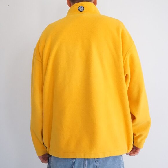 Eddie Bauer EBTEK Yellow Fleece Quarter Zip Pullover Retro 80s/90s Large - Picture 3 of 12